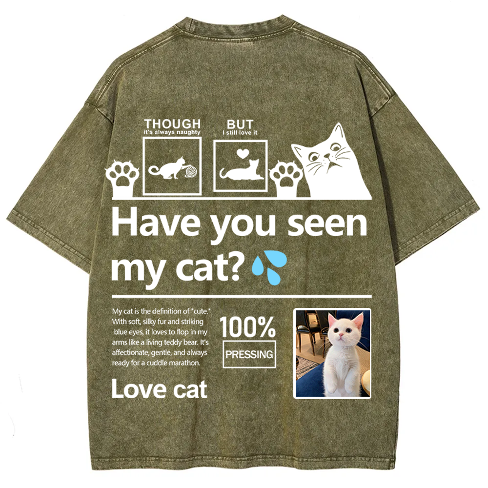 Cat Trick Customized Unisex Fit Washed T-Shirt