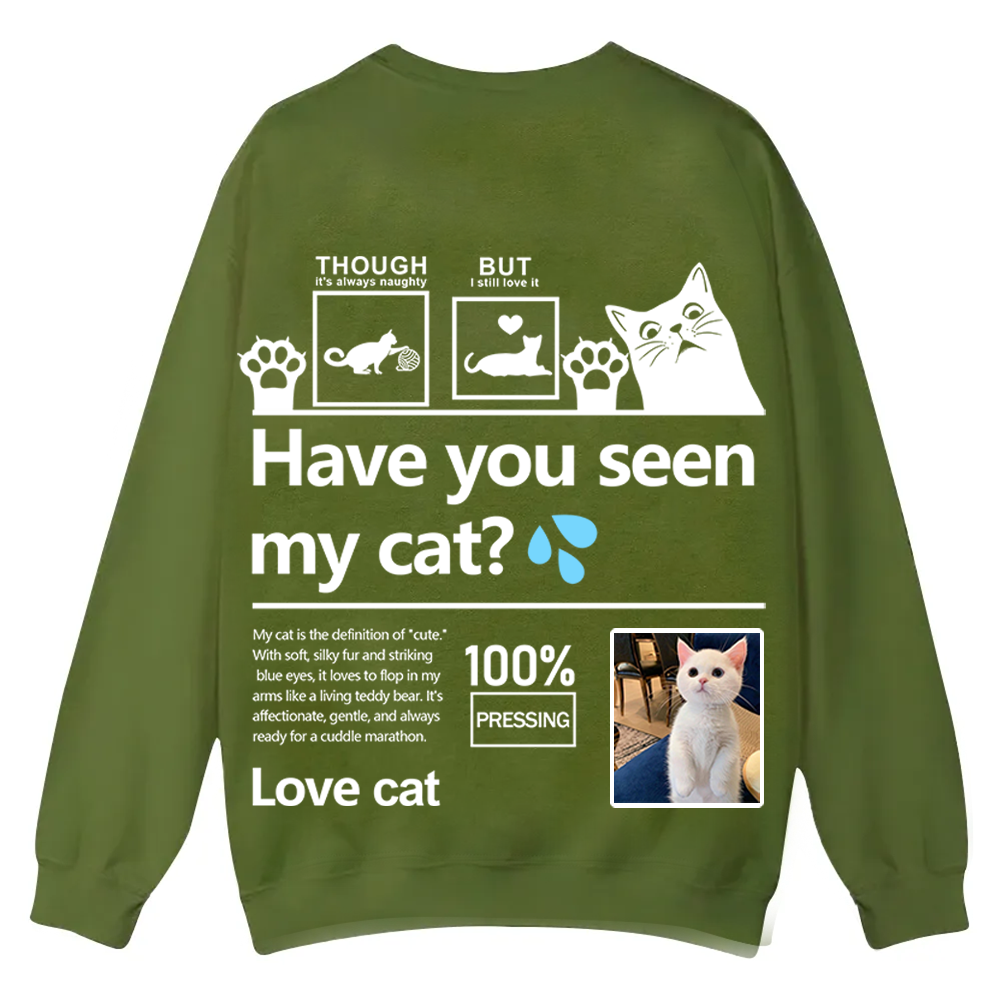 Cat Trick Customized Unisex Casual Crewneck Sweatshirt wearishow