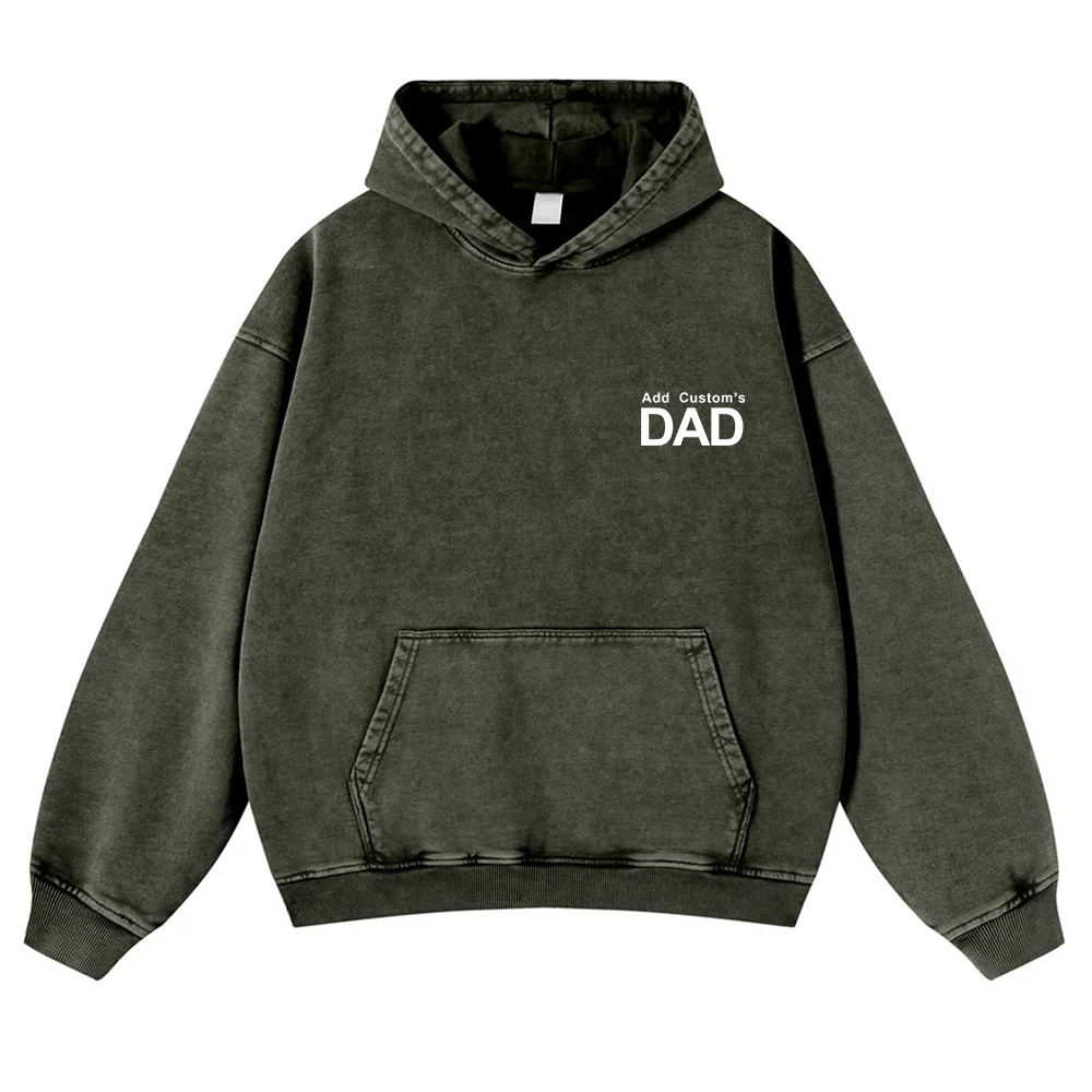 DAD Custom Casual Washed Hoodie wearishow