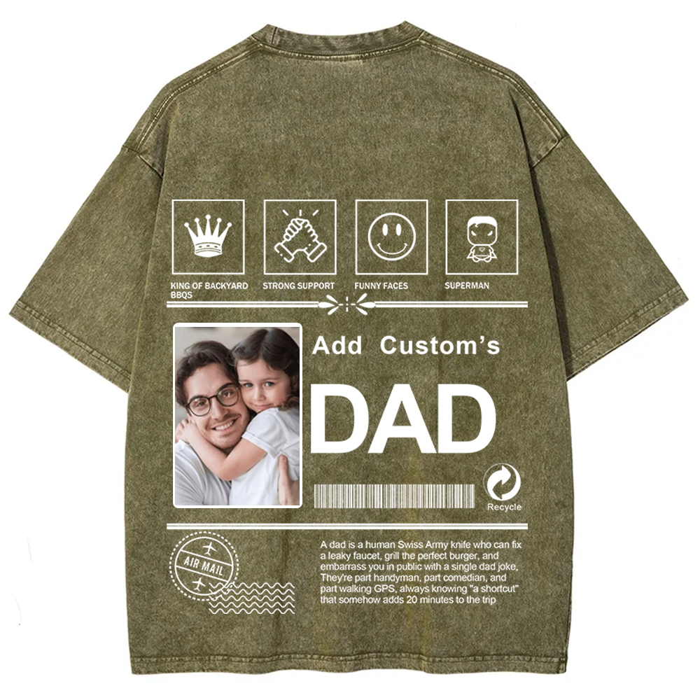 DAD Custom Unisex Fit Washed T-Shirt