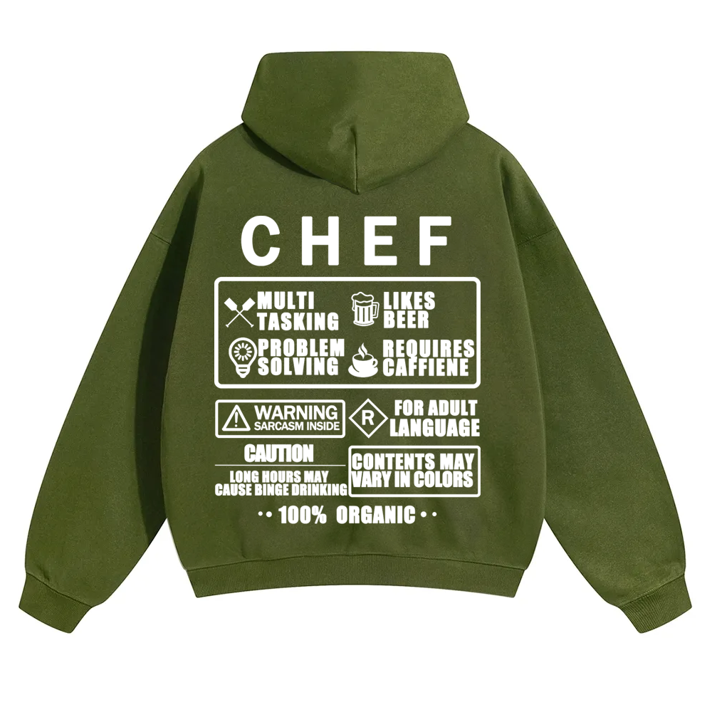 Chef Solid Color Hoodie Customscool