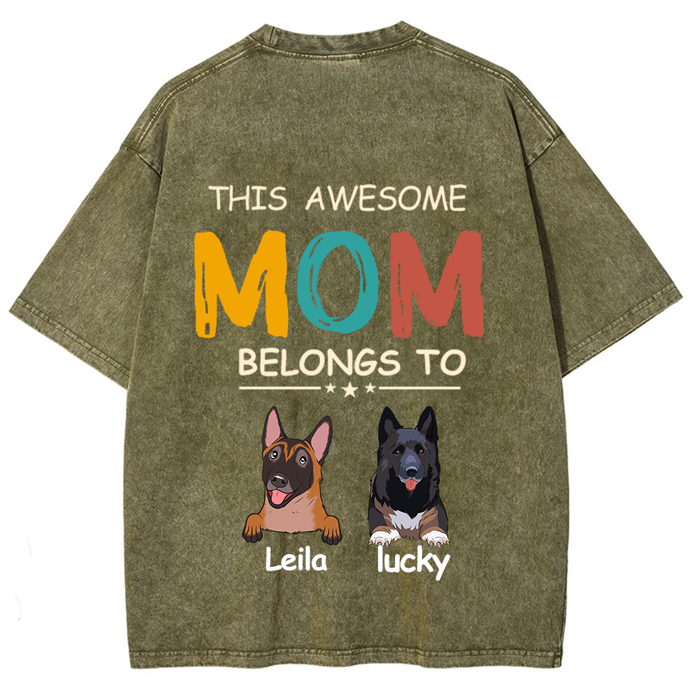 This Awesome Mom/Dad Belongs To - Personalized Custom Unisex  T-shirt