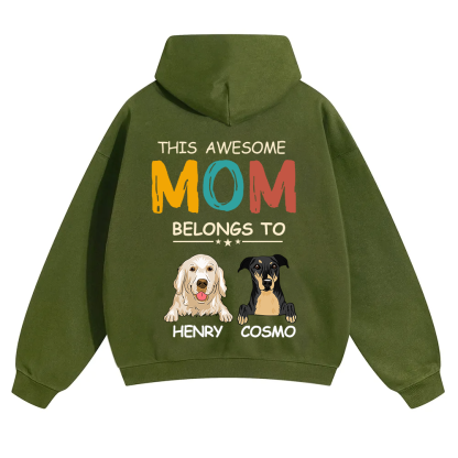 This Awesome Mom/Dad Belongs To - Personalized Custom Unisex Hoodie