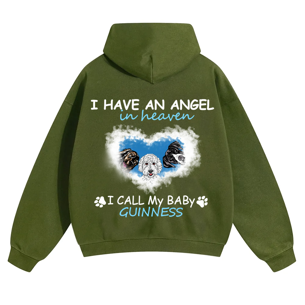 Have An Angel In Heaven - Personalized Custom Unisex Soild Color Hoodie