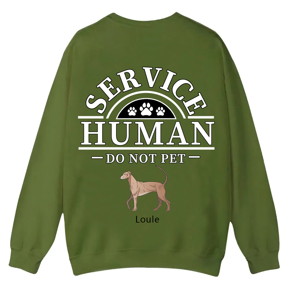 Service Human, Do Not Pet 2 - Personalized Custom Unisex Casual Crewneck Sweatshirt wearishow