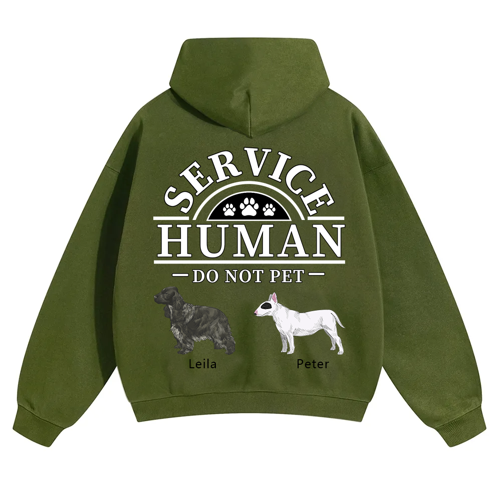 Service Human, Do Not Pet 2 - Personalized Custom Unisex Soild Color Hoodies wearishow