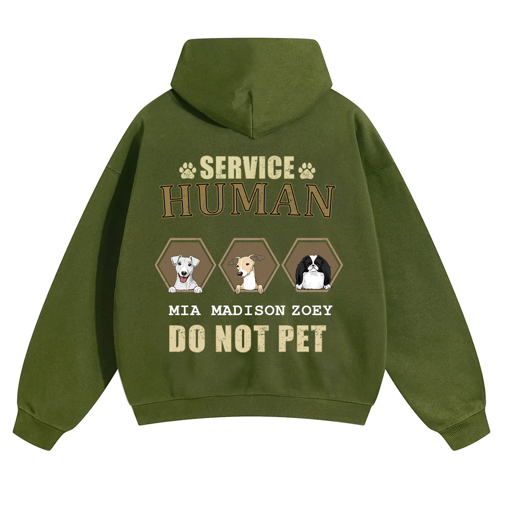 Service Human, Do Not Pet 4 - Personalized Custom Unisex Soild Color Hoodies wearishow