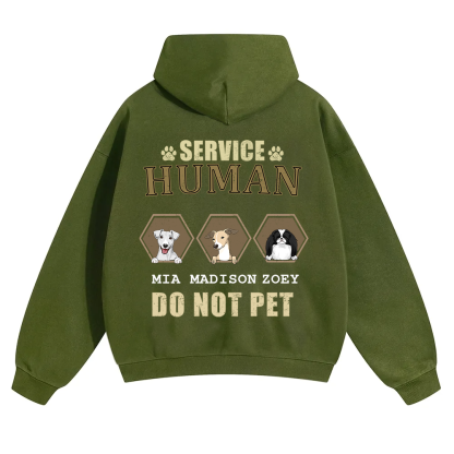 Service Human, Do Not Pet 4 - Personalized Custom Unisex Soild Color Hoodies wearishow