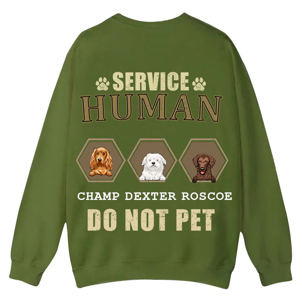 Service Human, Do Not Pet 4 - Personalized Custom Unisex Casual Crewneck Sweatshirt wearishow