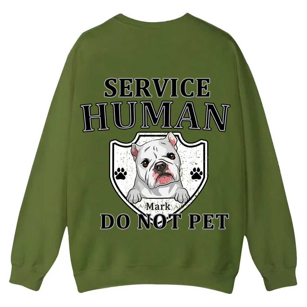 Service Human, Do Not Pet 10 - Personalized Custom Unisex Casual Crewneck Sweatshirt wearishow