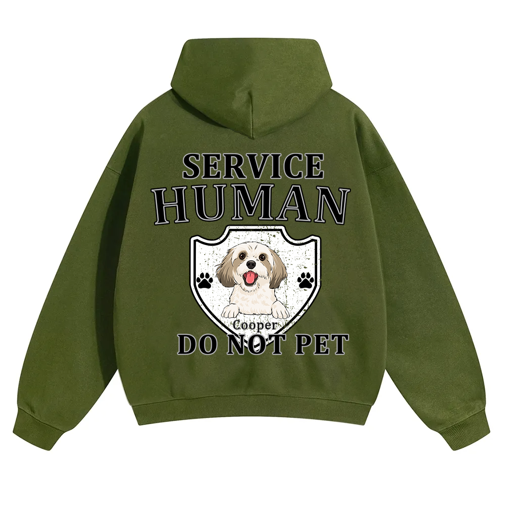  Service Human, Do Not Pet 10- Personalized Custom Unisex Soild Color Hoodies wearishow