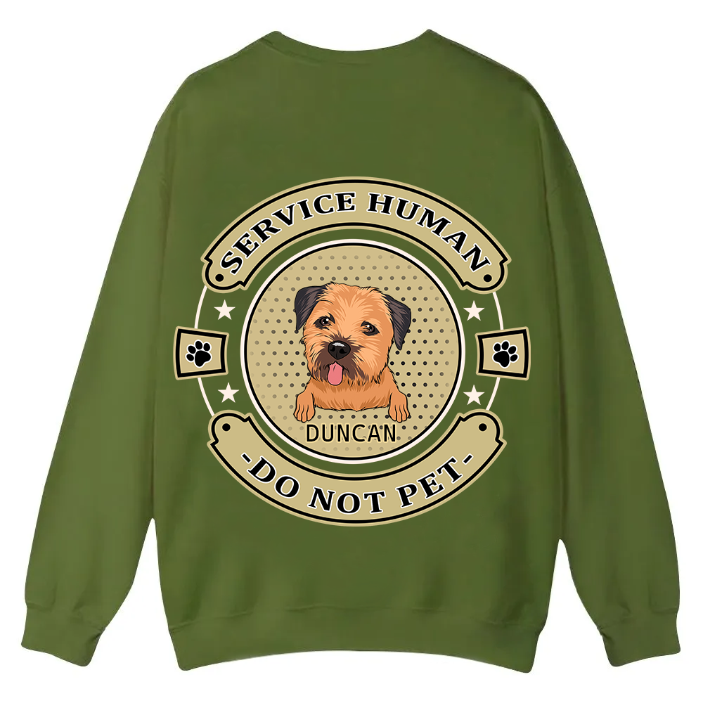 Service Human, Do Not Pet 14 - Personalized Custom Unisex Casual Crewneck Sweatshirt wearishow