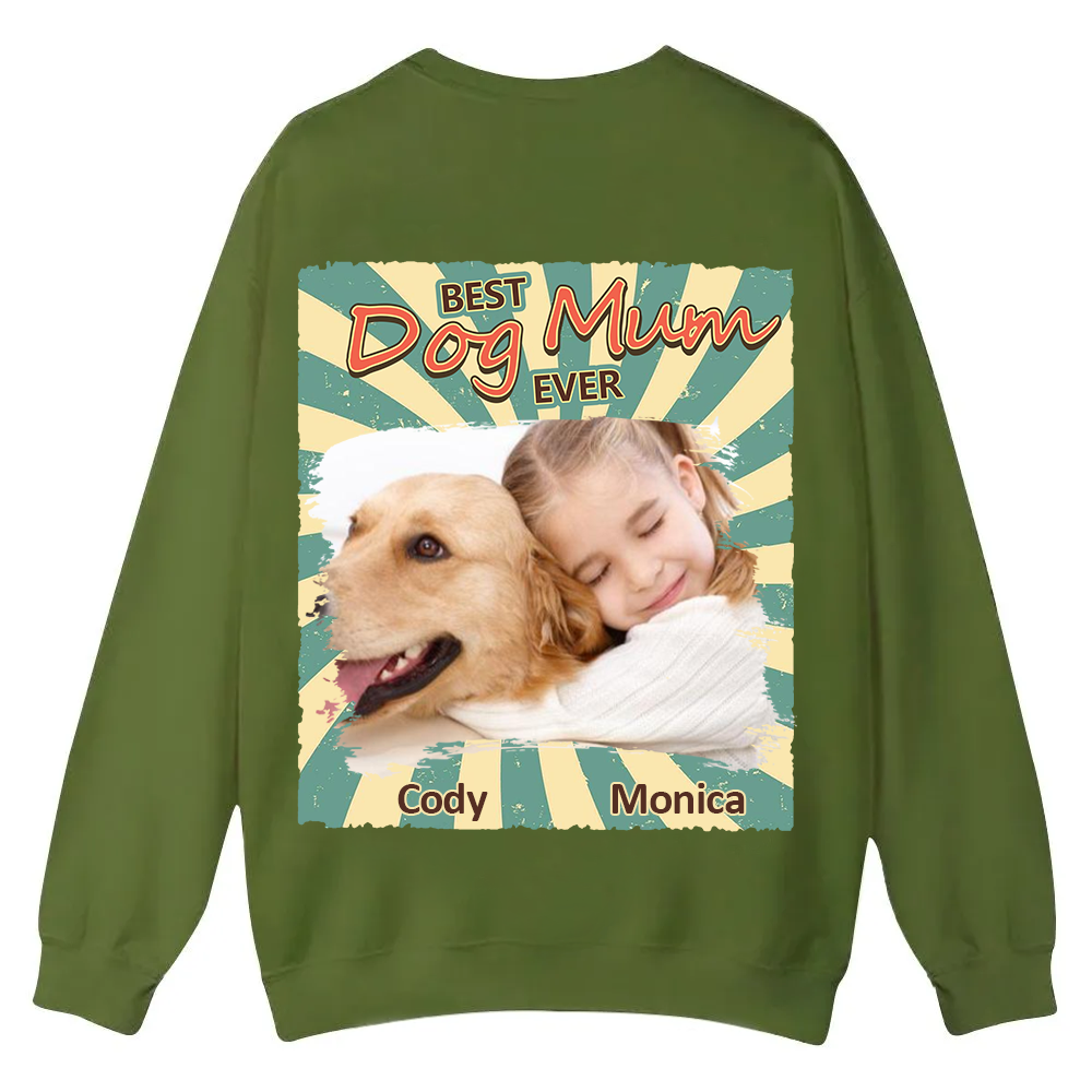 Retro Funny Dog Shirt Photo - Personalized Custom Unisex Casual Crewneck Sweatshirt wearishow