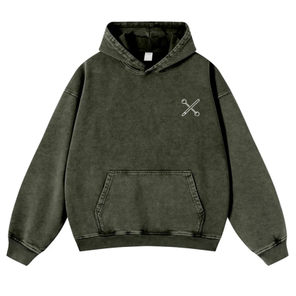 Body Piercer Casual Washed Hoodie wearishow