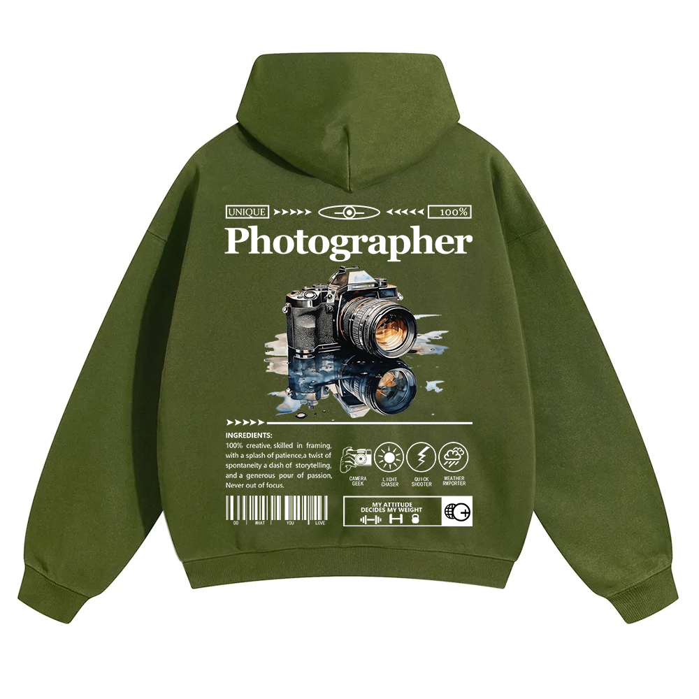 Photographer Unisex Solid Color Hoodie wearishow