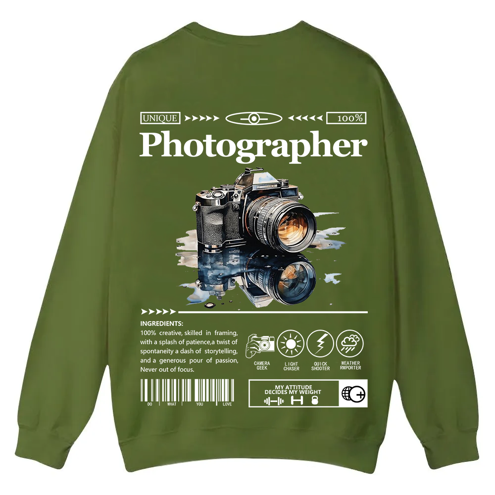 Photographer Casual Crewneck Sweatshirt wearishow