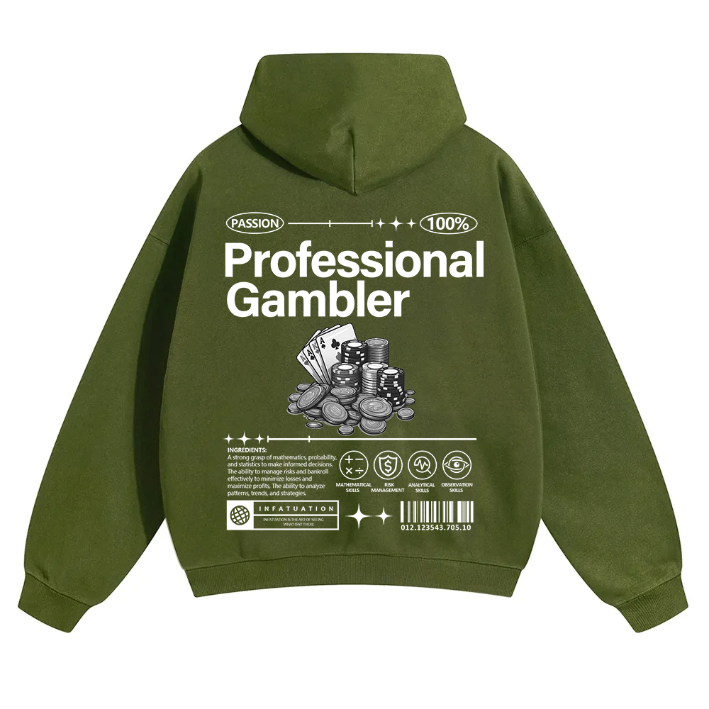 Professional Gambler Unisex Solid Color Hoodie wearishow