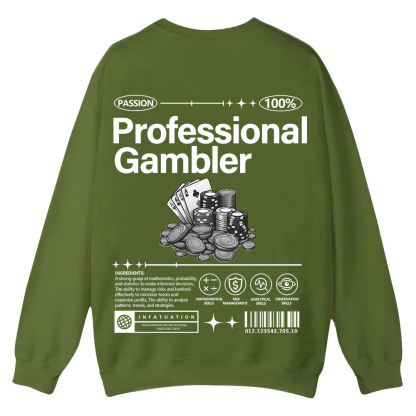 Professional Gambler Casual Crewneck Sweatshirt wearishow