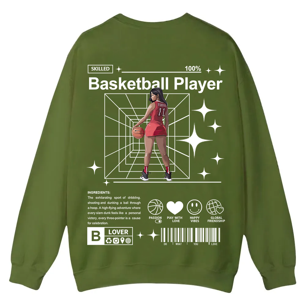 Basketball Player Casual Crewneck Sweatshirt wearishow