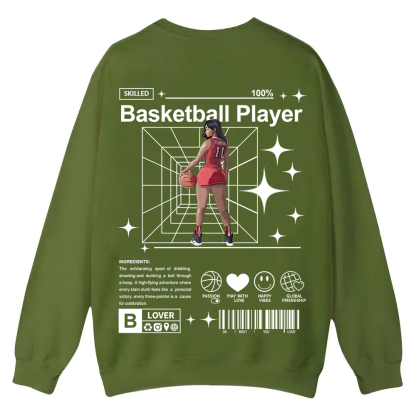 Basketball Player Casual Crewneck Sweatshirt wearishow