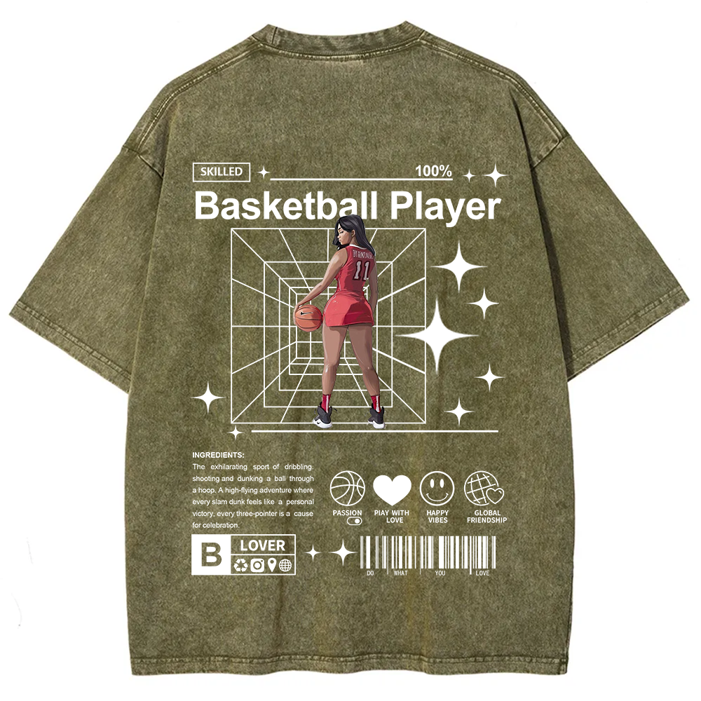 Basketball Player Unisex Fit Washed T-Shirt