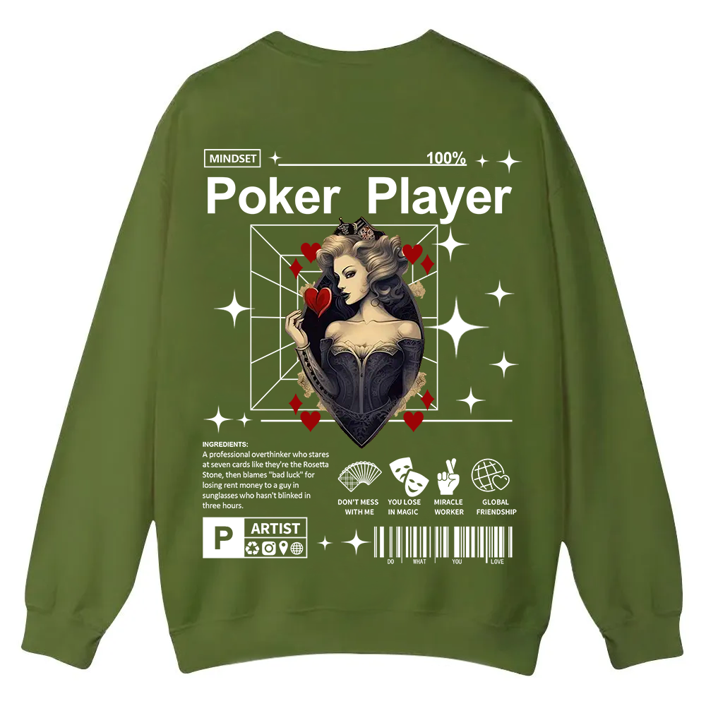 Poker Player Casual Crewneck Sweatshirt wearishow
