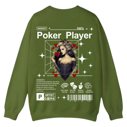 Poker Player Casual Crewneck Sweatshirt wearishow