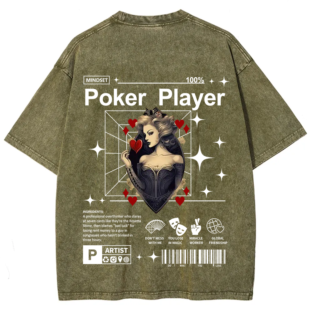 Poker Player Unisex Fit Washed T-Shirt