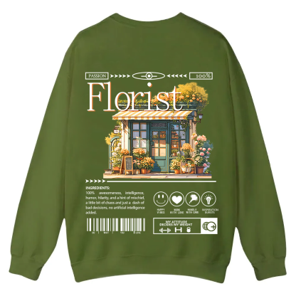 Florist Casual Crewneck Sweatshirt wearishow