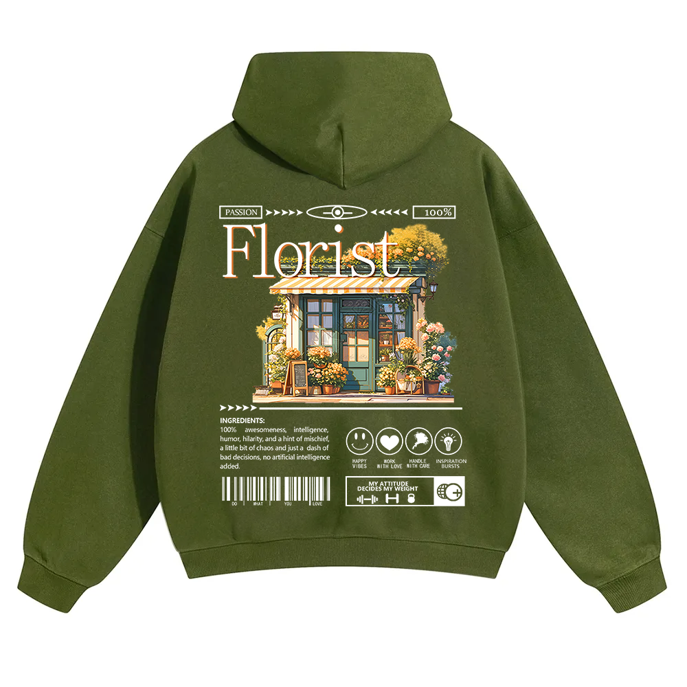 Florist Unisex Solid Color Hoodie wearishow