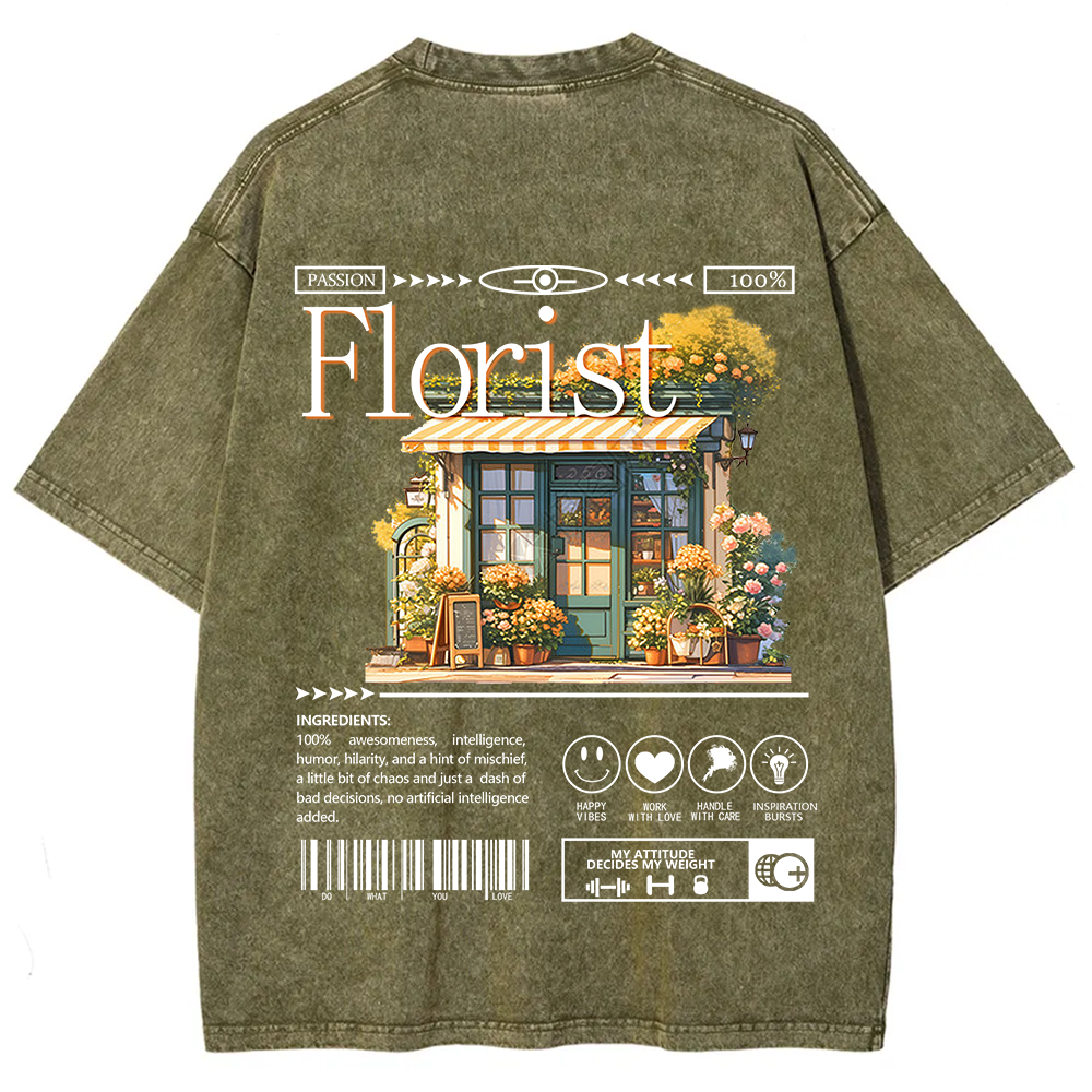 Florist Unisex Fit Washed T-Shirt