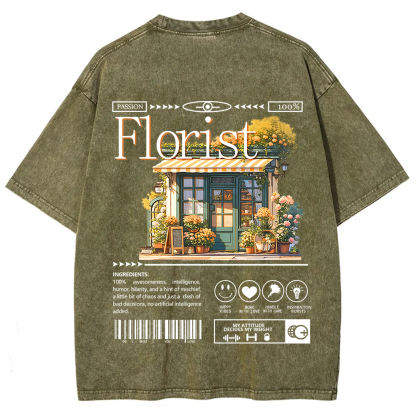 Florist Unisex Fit Washed T-Shirt