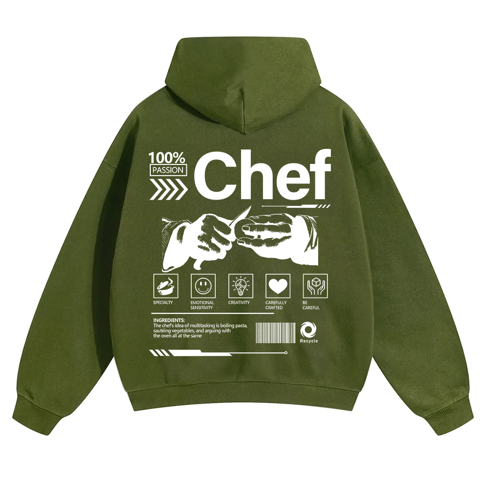Chef Unisex Solid Color Hoodie wearishow