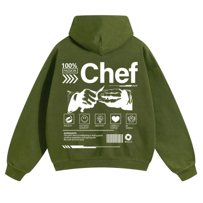 Chef Unisex Solid Color Hoodie wearishow
