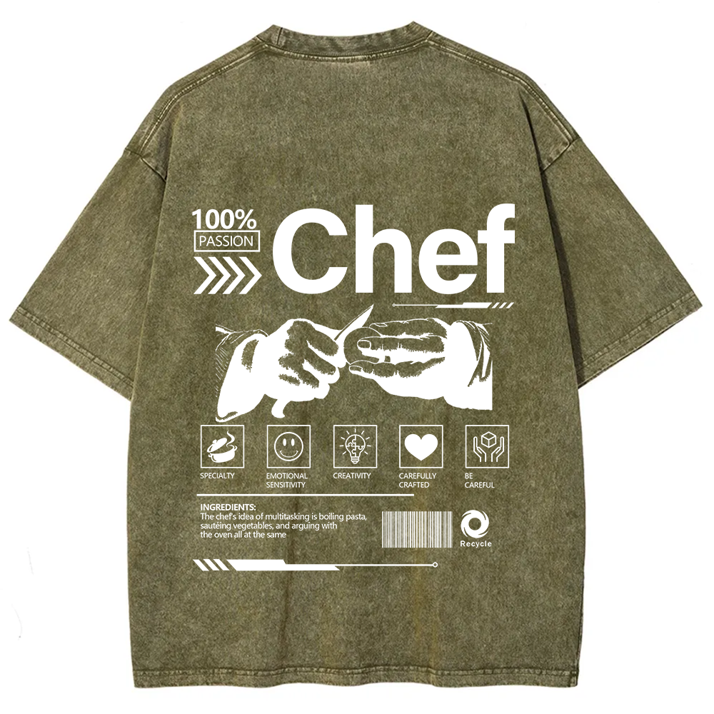 Chef Unisex Fit Washed T-Shirt