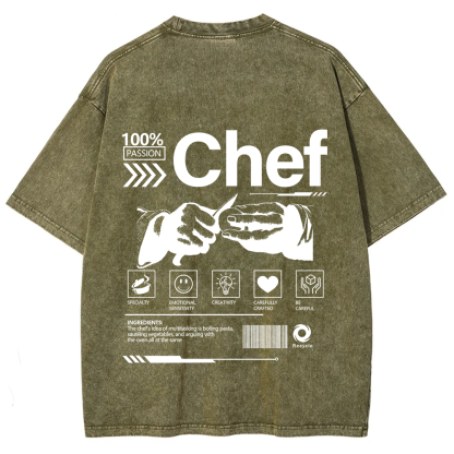 Chef Unisex Fit Washed T-Shirt