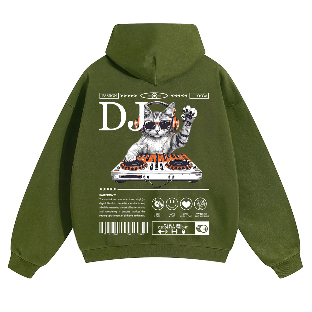 DJ Unisex Solid Color Hoodie wearishow