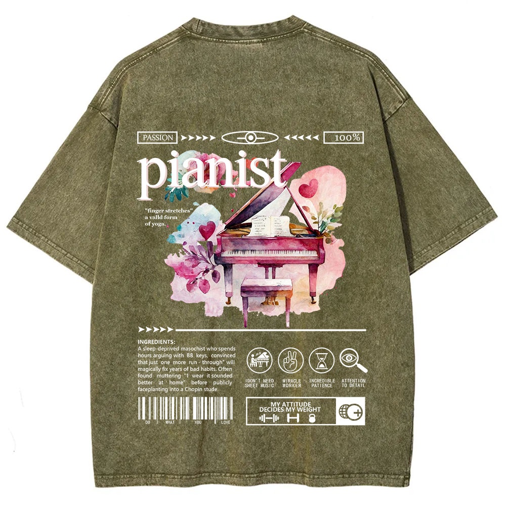 Pianist Unisex Fit Washed T-Shirt