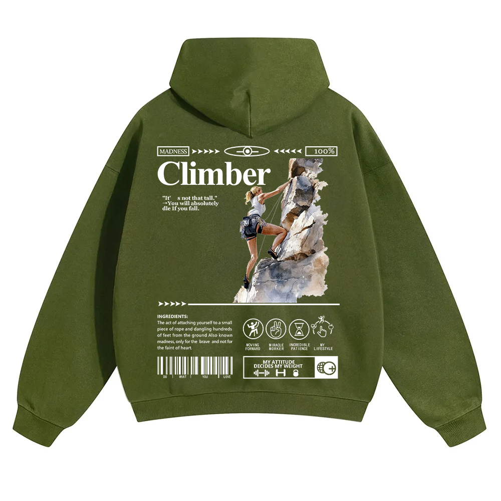Climber Unisex Solid Color Hoodie wearishow