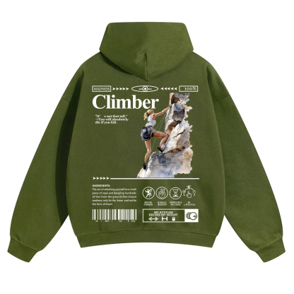 Climber Unisex Solid Color Hoodie wearishow