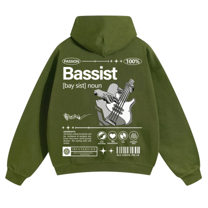 Bassist Unisex Solid Color Hoodie wearishow