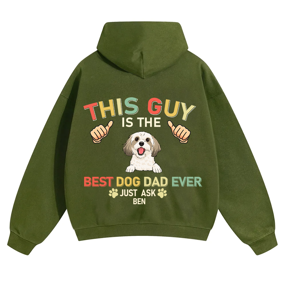 This Guy Is The Best Dog Dad Ever - Personalized Custom Unisex Soild Color Hoodies wearishow