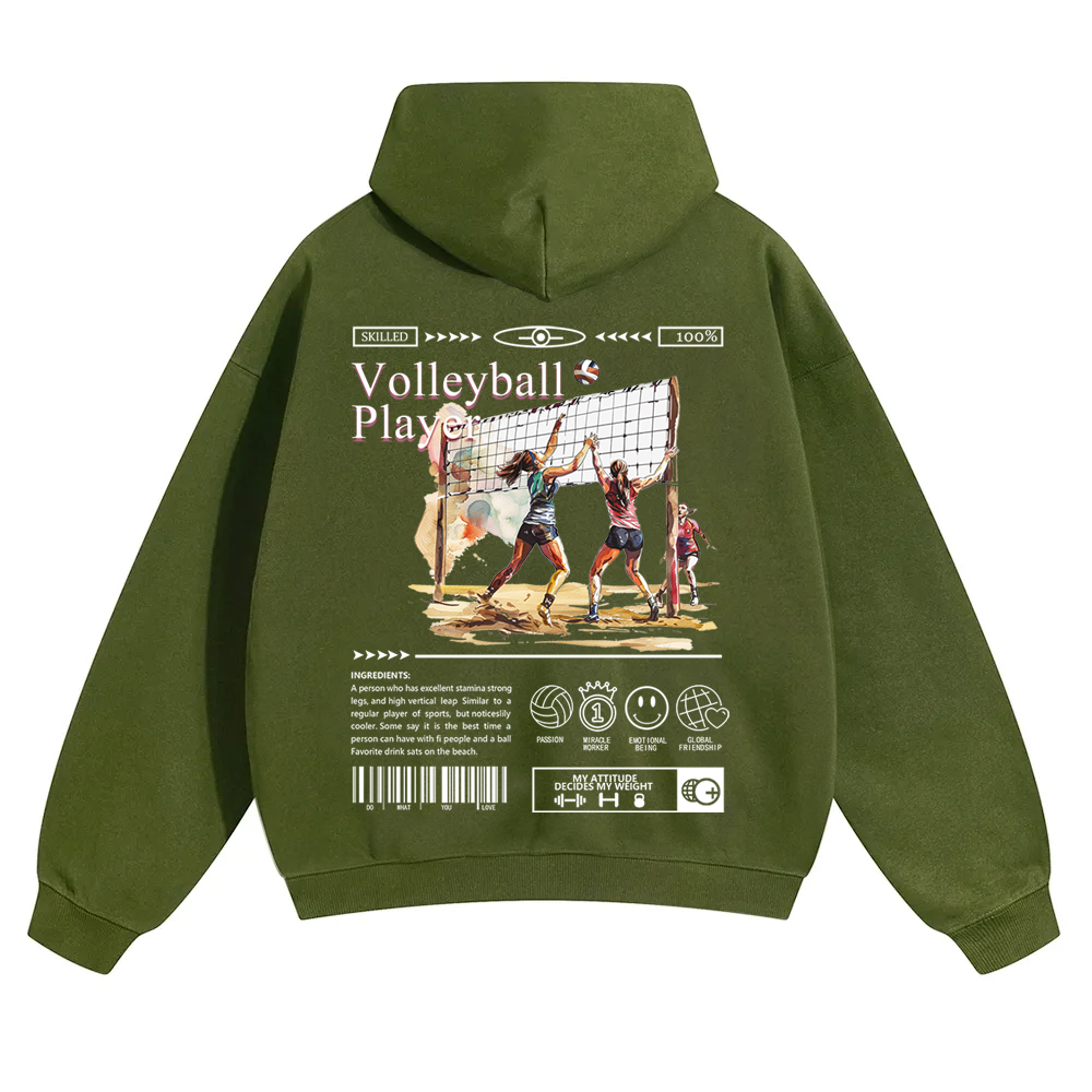 Volleyball Player Unisex Solid Color Hoodie wearishow