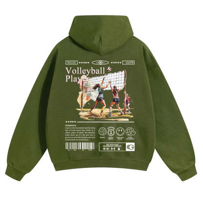 Volleyball Player Unisex Solid Color Hoodie wearishow