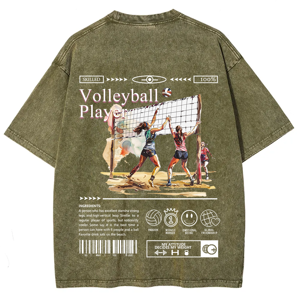 Volleyball Player Unisex Fit Washed T-Shirt