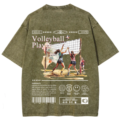 Volleyball Player Unisex Fit Washed T-Shirt