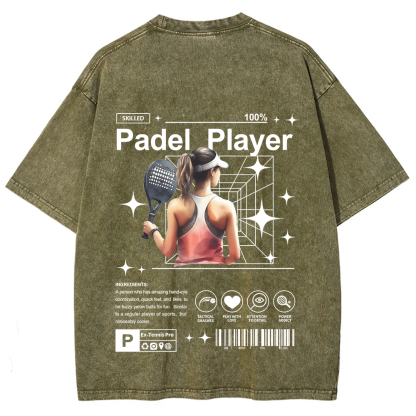 Padel Player Unisex Fit Washed T-Shirt