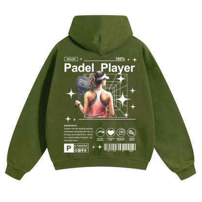 Padel Player Unisex Solid Color Hoodie wearishow