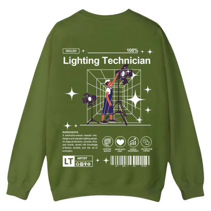 Lighting Technician Casual Crewneck Sweatshirt wearishow