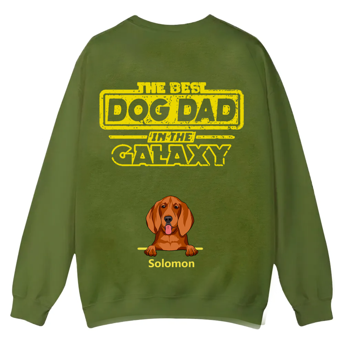 The Best Dog Dad In The Galaxy - Personalized Custom Unisex Casual Crewneck Sweatshirt